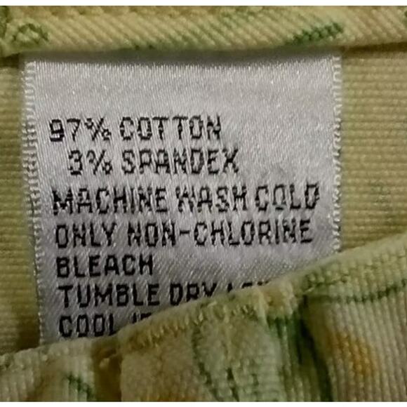 Talbots Womens Yellow Crop Pants 8 Spring Floral Stretch Pockets Preppy - Picture 9 of 9